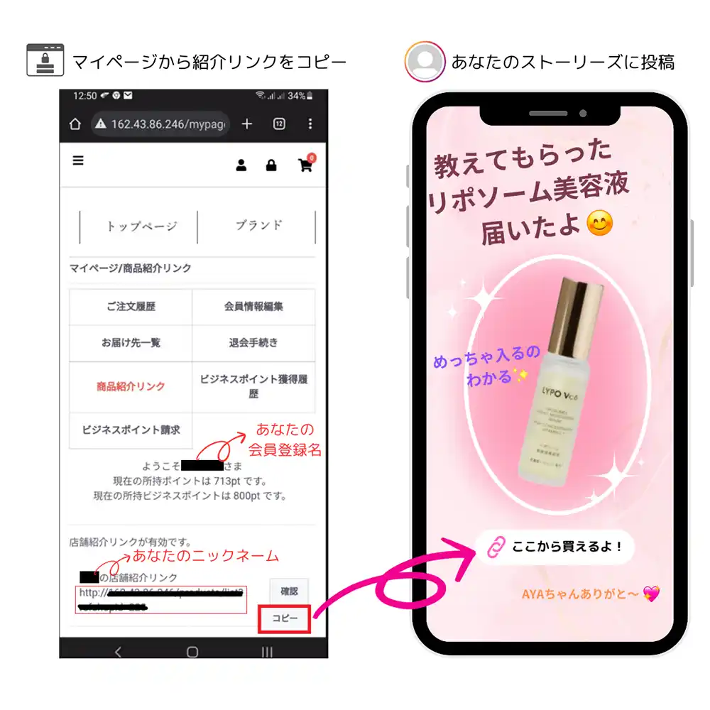 紹介リンク拡散フロー図